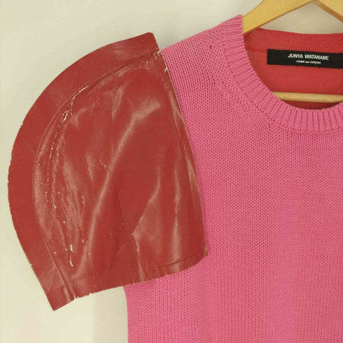 ジュンヤワタナベコムデギャルソン JUNYA WATANABE COMME des GARCONS レザーショルダー ミドルゲージニット セーター レディース