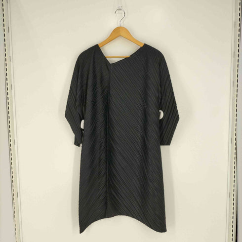 プリーツプリーズイッセイミヤケ PLEATS PLEASE ISSEY MIYAKE アシンメトリープレス プリーツワンピース レディース JPN:3