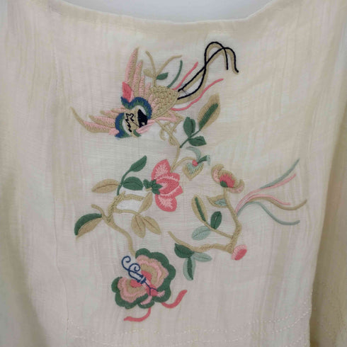 楊柳キャミワンピース フロント刺繍 レディース ONE SIZE