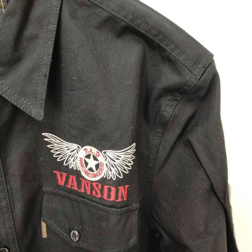 バンソン VANSON バックロゴ刺繍ワークシャツ メンズ L