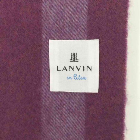 ランバンオンブルー LANVIN en Bleu ブロックチェック フリンジ マフラー レディース