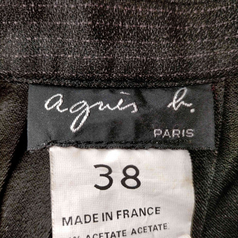 アニエスベー agnes b. PARIS MADE IN FRANCE ボーダー柄プリーツスカート レディース JPN:38