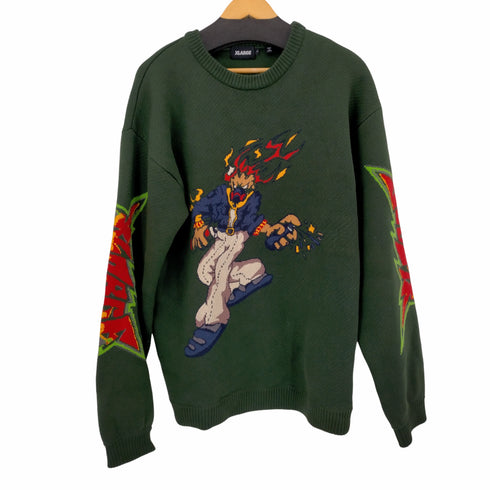 エクストララージ XLARGE 23AW BURNING MONSTER CREWNECK KNIT メンズ JPN:L