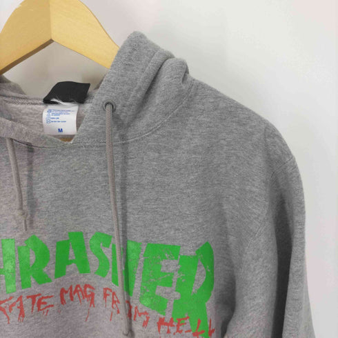 スラッシャー THRASHER フロント ロゴ プリント スウェット パーカー SKATE MAG FROM HELL メンズ import:M