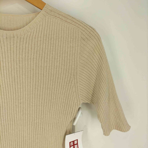 ビューティーアンドユースユナイテッドアローズ BEAUTY & YOUTH UNITED ARROWS ウォッシャブル リブデザイン5分袖ニット レディース