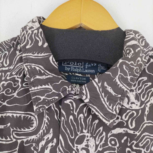 ポロバイラルフローレン Polo by RALPH LAUREN CLAYTON 総柄オープンカラー S/S シャツ メンズ import:XL