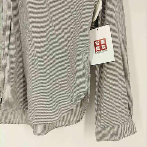 マーガレットハウエル MARGARET HOWELL シルクコットン ストライプシャツ ブラウス レディース 2