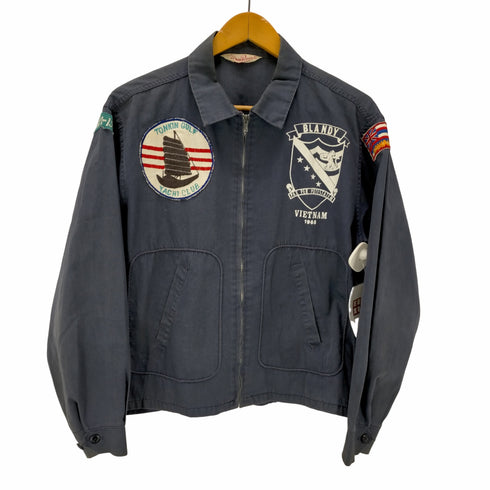 ダン リバー Dan River 60S VINTAGE TALONジッパー USS VIETNAM 1968 国旗 ワッペン スポーツジャケット メンズ import:M