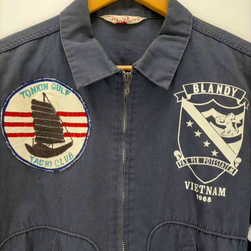 ダン リバー Dan River 60S VINTAGE TALONジッパー USS VIETNAM 1968 国旗 ワッペン スポーツジャケット メンズ import:M