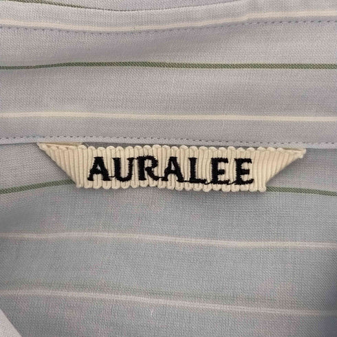 オーラリー AURALEE HARD TWIST FINX ORGANDY STRIPE SHIRT メンズ JPN:4