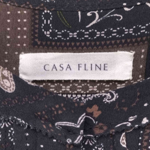 カーサフライン CASA FLINE ペイズリー 総柄 シルクロングワンピース レディース FREE