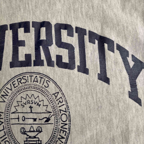 チャンピオン Champion 90s USA製 刺繍タグ ラバー3段 REVERSE WEAVE UNIVERSITY ARIZONA クルーネックスウェット メンズ import:L
