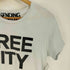 SENDING LIGHT USA製 FREE CITY プリント クルーネックTシャツ レディース