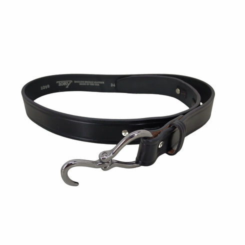 トリーレザー TORY LEATHER フック型バックルブライドルレザーベルト ブラック 2280 メンズ 34