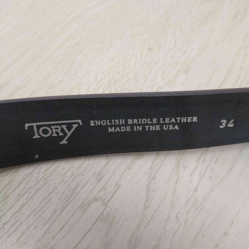 トリーレザー TORY LEATHER フック型バックルブライドルレザーベルト ブラック 2280 メンズ 34