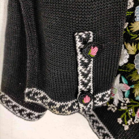 ROYAL ALPACA 花柄刺繍コットンカーディガン レディース JPN:M