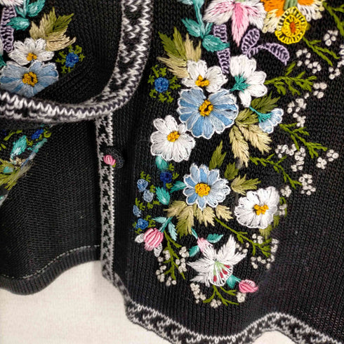 ROYAL ALPACA 花柄刺繍コットンカーディガン レディース JPN:M