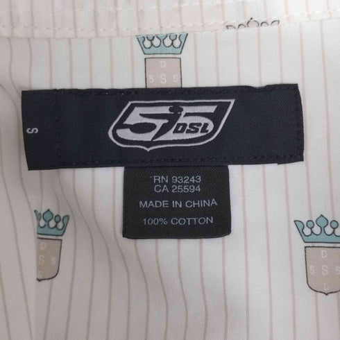 フィフティーファイブディーエスエル 55DSL エンブレム プリント ストライプ L/S シャツ メンズ import:S