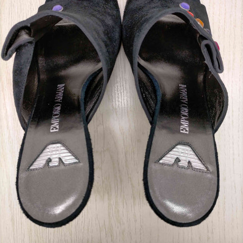 エンポリオアルマーニ EMPORIO ARMANI ストーン装飾 スエードサンダル レディース JPN:37