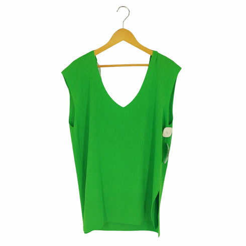 ザラ ZARA V neck texture top 深Vネック テクスチャーカットソー レディース import:M