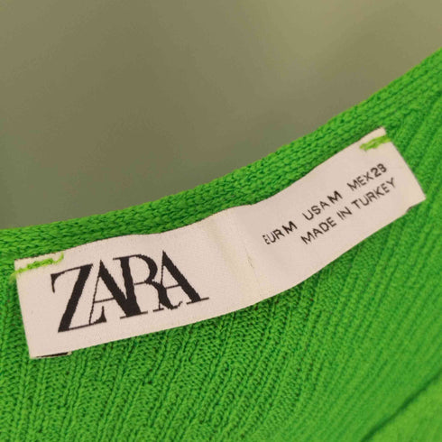 ザラ ZARA V neck texture top 深Vネック テクスチャーカットソー レディース import:M