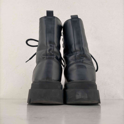 ベルシュカ BERSHKA HVY STEP 8ホール レースアップ レザー ブーツ メンズ 43