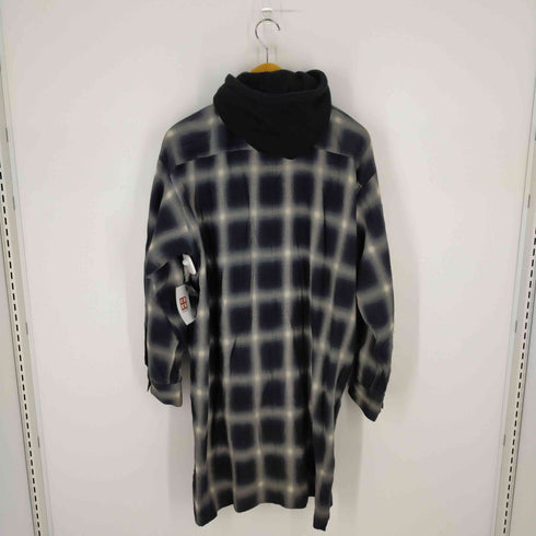 ミハラヤスヒロ MIHARA YASUHIRO HOODED FLANNEL BIGSHIRTS フェイクレイヤード オンブレチェックブルゾン メンズ JPN:44