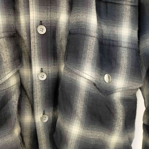ミハラヤスヒロ MIHARA YASUHIRO HOODED FLANNEL BIGSHIRTS フェイクレイヤード オンブレチェックブルゾン メンズ JPN:44