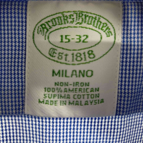 ブルックスブラザーズ BROOKS BROTHERS MILANO スーピマコットンL/Sチェックシャツ メンズ 15-32