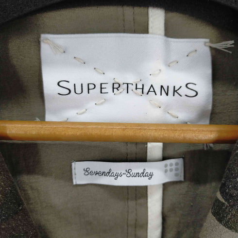 スーパーサンクス SUPERTHANKS エルボーパッチ カモ柄ロングテーラードジャケット メンズ JPN:L