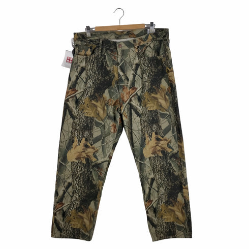 オアスロウ or slow 別注 Dad's Denim Camo リアルツリーカモ テーパード デニムパンツ メンズ XXL