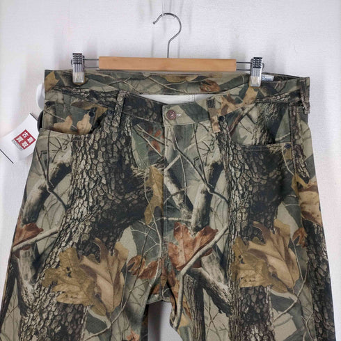 オアスロウ or slow 別注 Dad's Denim Camo リアルツリーカモ テーパード デニムパンツ メンズ XXL