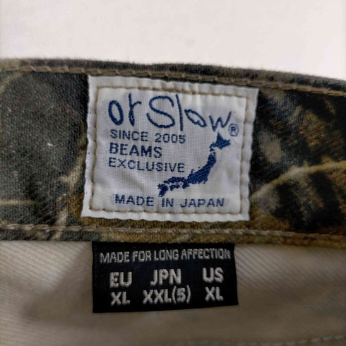 オアスロウ or slow 別注 Dad's Denim Camo リアルツリーカモ テーパード デニムパンツ メンズ XXL