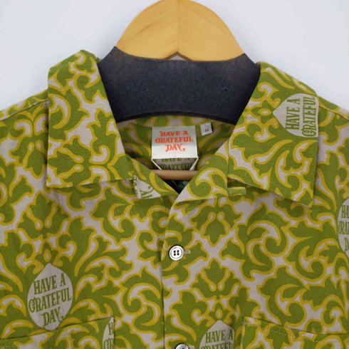 HAVE A GREATFUL DAY OPEN COLLAR LONG SLEEVE SHIRT メンズ JPN:M