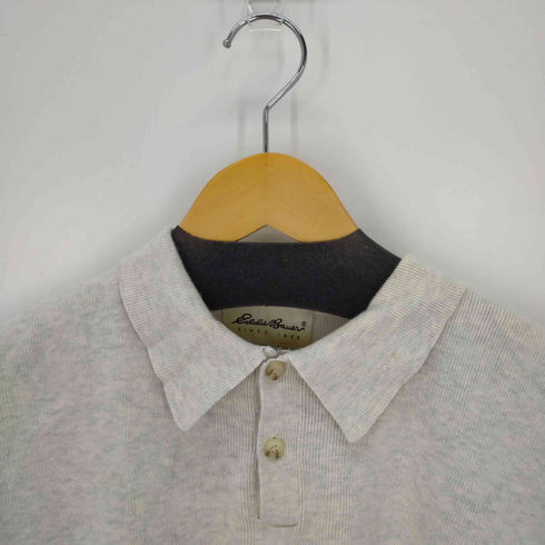 エディーバウアー Eddie Bauer 90S コットンニットポロ 長袖 メンズ import:M