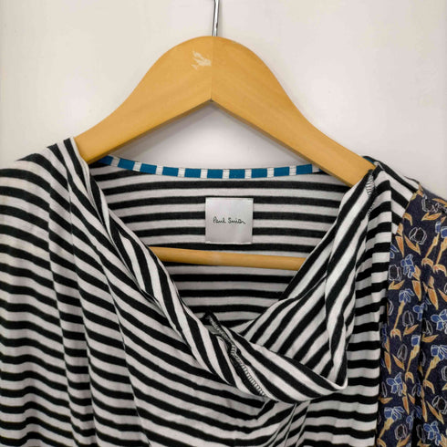 ポールスミス Paul Smith ボーダーフラワー切替半袖Tシャツワンピース レディース import:M