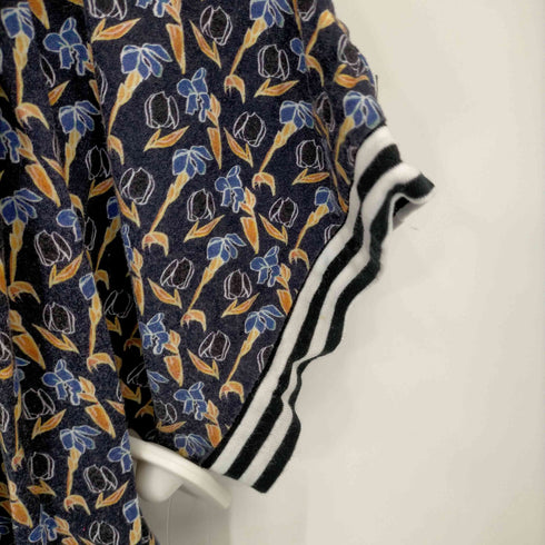 ポールスミス Paul Smith ボーダーフラワー切替半袖Tシャツワンピース レディース import:M