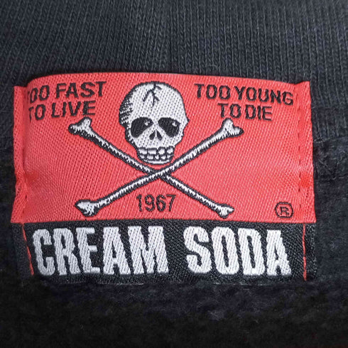 クリームソーダ CREAM SODA バックプリント ビックシルエット ジップアップ パーカー フーディー メンズ JPN:L