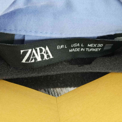 ザラ ZARA オーバーサイズ サテンエフェクト ポプリンシャツ レディース JPN:L