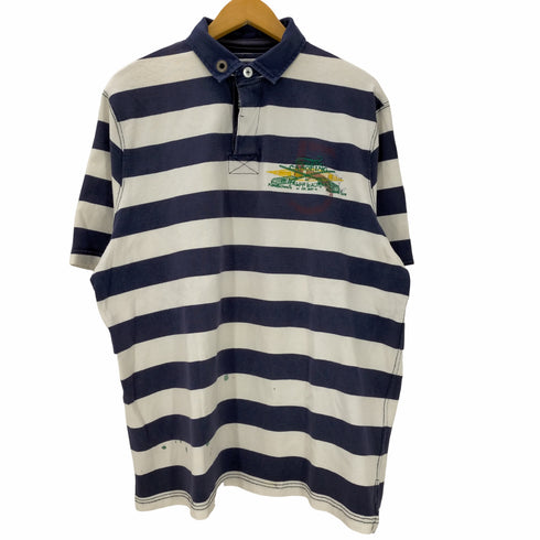 ポロバイラルフローレン Polo by RALPH LAUREN Exclusive of Decoration リメイク 刺繍 ボーダー ポロシャツ メンズ import:L