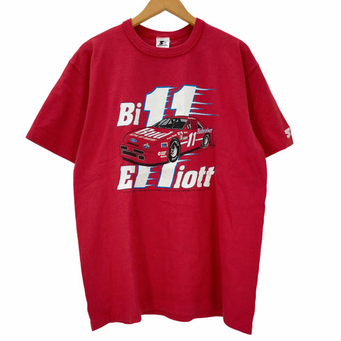 スターター STARTER USA製 BILL ELLIOTT レーシング プリント クルーネック半袖Tシャツ メンズ import:L