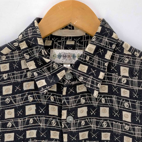 カンピア モダ CAMPIA MODA レーヨン 総柄 半袖シャツ メンズ import:M