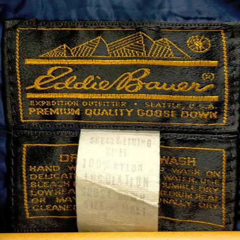 エディーバウアー Eddie Bauer 80S 黒タグ SKELL&LINING KNIT GOOSE DOWN キルティング ハーフジップ プルオーバー ジャケット メンズ import:S