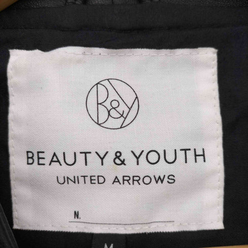ビューティーアンドユースユナイテッドアローズ BEAUTY & YOUTH UNITED ARROWS ラムレザー フーデッド シングル ライダース ジャケット レディース JPN:M