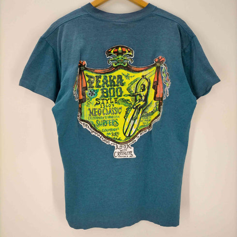 ヘフト HEF-T USA製 PEEK A BOO 両面プリントデザイン クルーネック半袖Tシャツ メンズ import:L