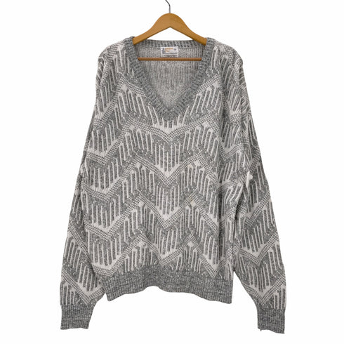 ロンドンフォグ LONDON FOG USA製 Vネック 総柄 ニット メンズ import:XXL
