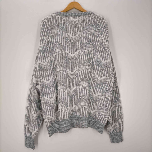 ロンドンフォグ LONDON FOG USA製 Vネック 総柄 ニット メンズ import:XXL