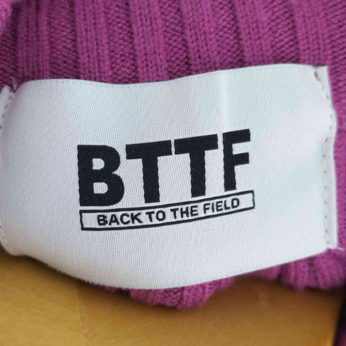 バックトゥザフィールド BACK TO THE FIELD フロントロゴ ダメージクロップドリブニット レディース FREE