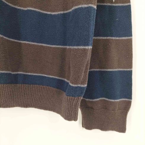 チャップスラルフローレン CHAPS RALPH LAUREN 香港製 ロゴ刺繍 ボーダーコットンニット メンズ import:L