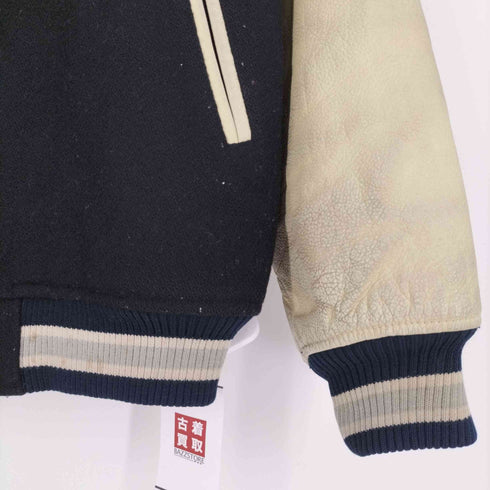 シーン SCENE 裏キルティング ロゴワッペン ウール レザー スタジャン メンズ import:L